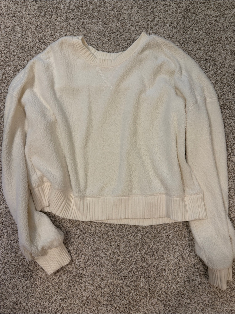 Auden Cream Plush Crewneck Sweater